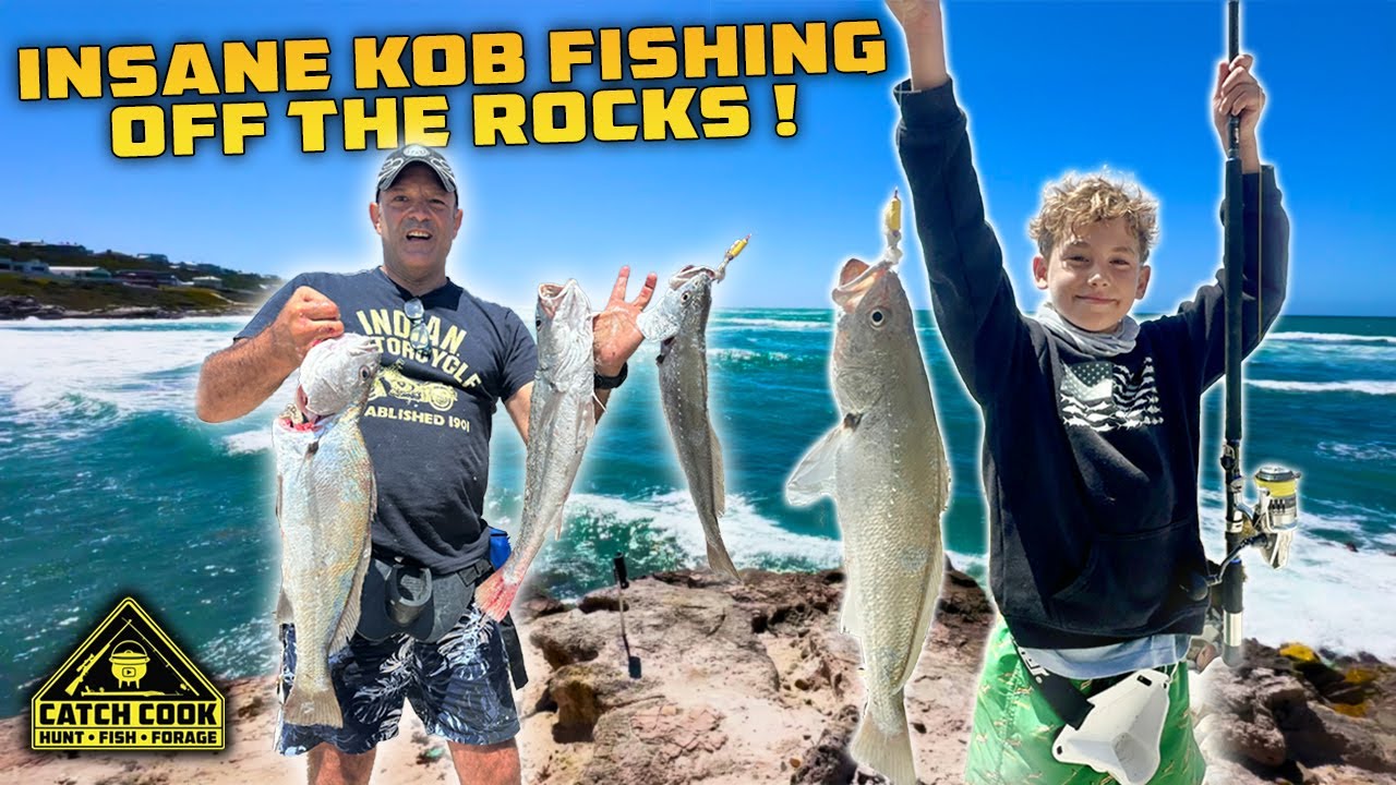 INSANE KOB FISHING OFF THE ROCKS ! - Agulhas, Tip Of Africa | Catch Cook