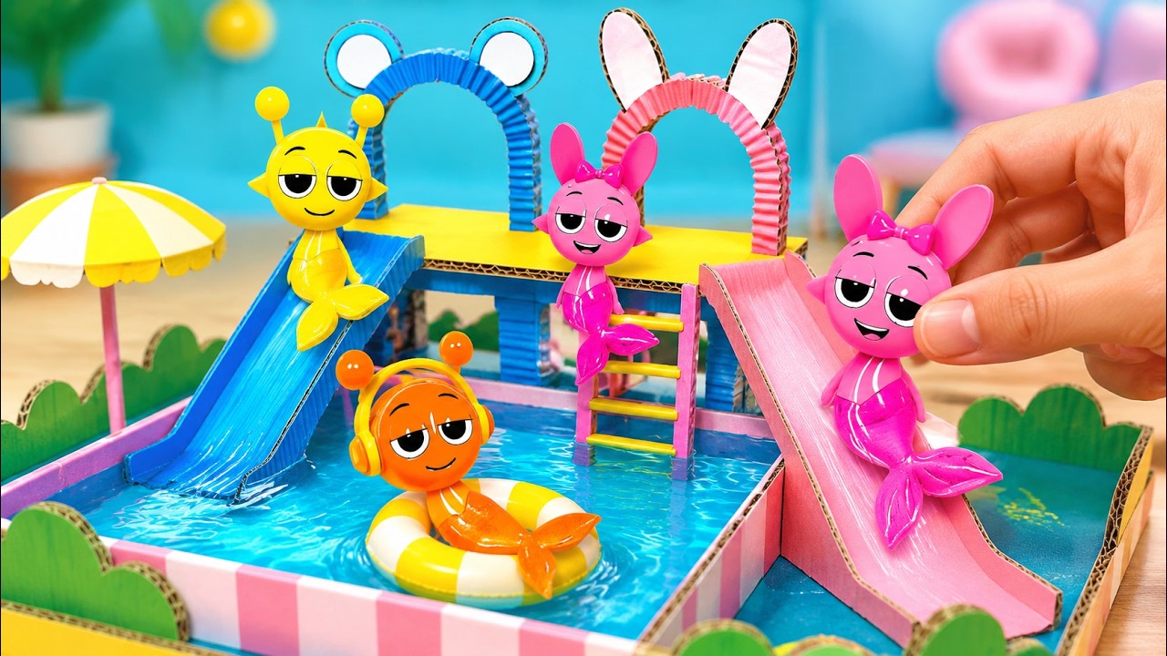 DIY Waterpark for Sprunki! 🌊 Mini Summer Cardboard Pool