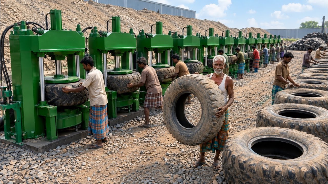 Untold! Top 5 Most Amazing Giant Tire Recycling & Insane Manufacturing Processes Still Used Today 