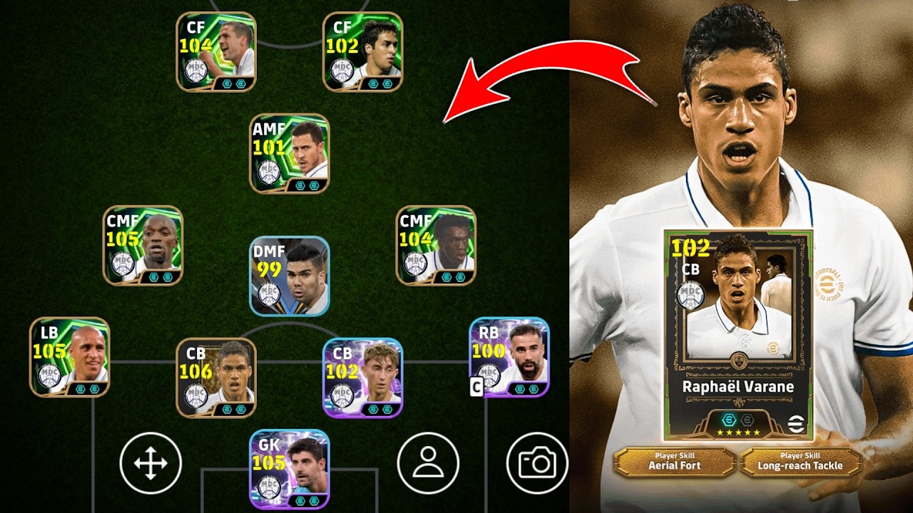 REVIEW VARANE 🔥 Full Squad Real Madrid eFootball 2026 Mobile