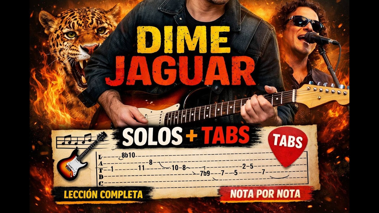 TABS: Aprende a tocar los solos de guitarra de Dime jaguar - JAGUARES