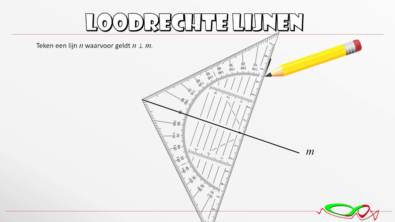 Wiskunde - Loodrechte lijnen tekenen met een geodriehoek