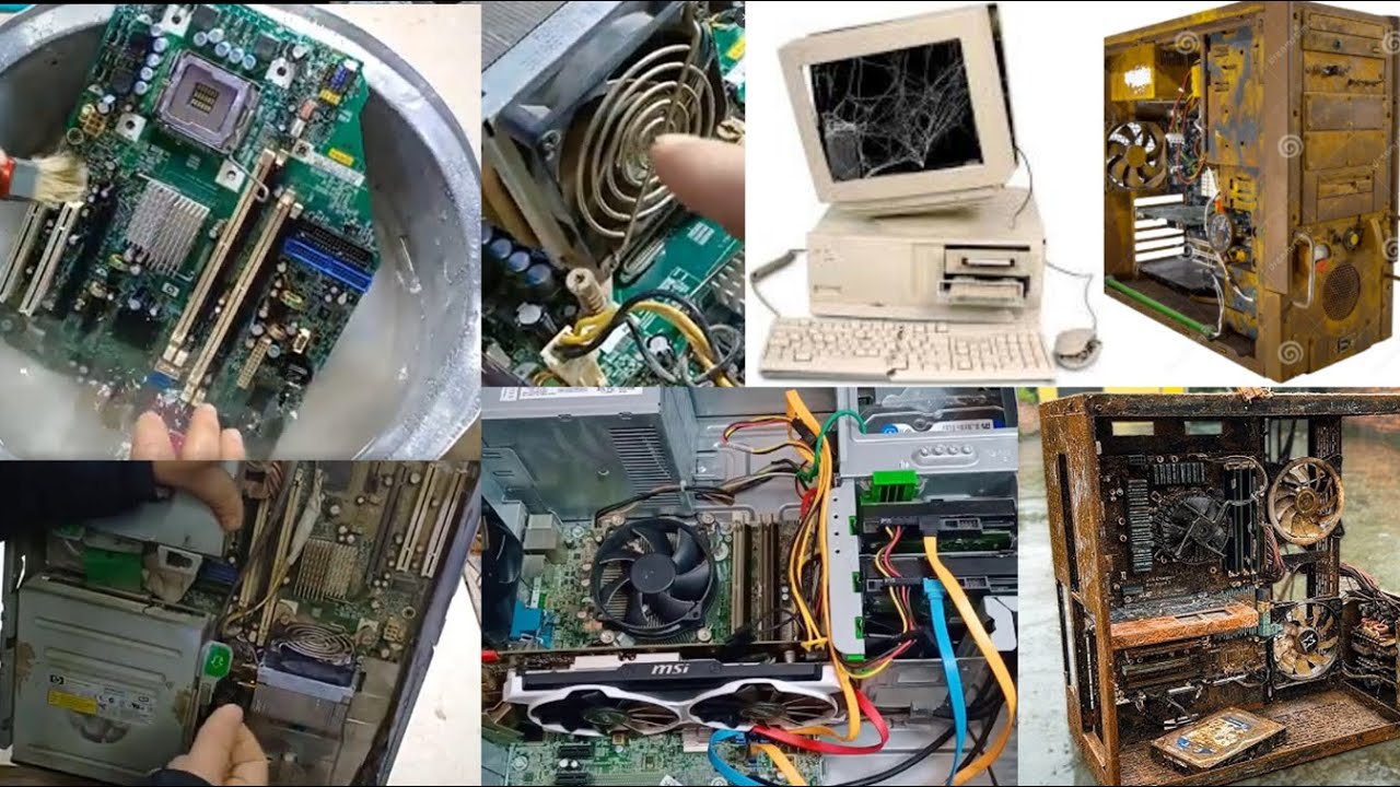 ترميم أجهزة الكمبيوتر القديمة التي تم التقاطها من مكب النفايات | Damaged scrap computers