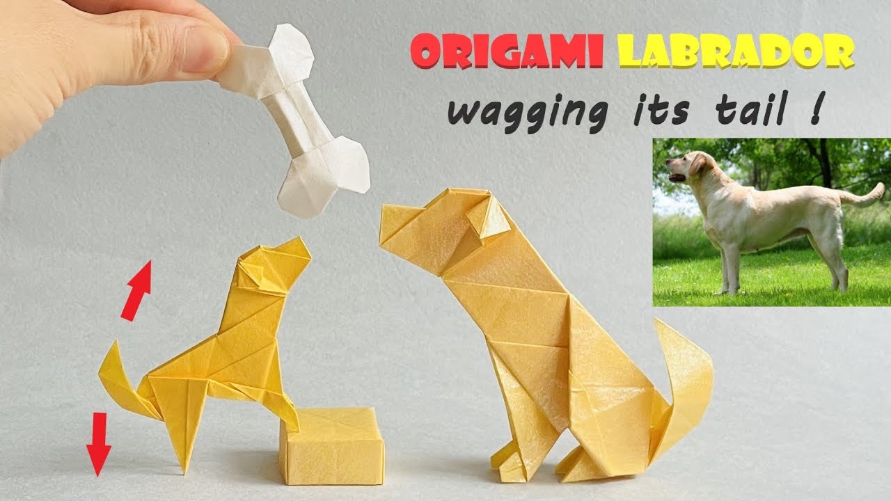 How to make Origami Labrador Retriever, step by step tutorial