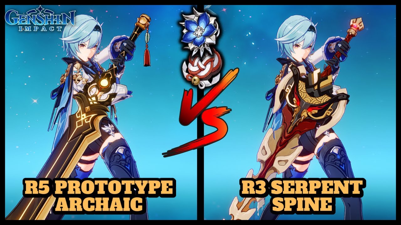EULA: R5 PROTOTYPE ARCHAIC VS R3 SERPENT SPINE! (COMPARISON) | Genshin Impact