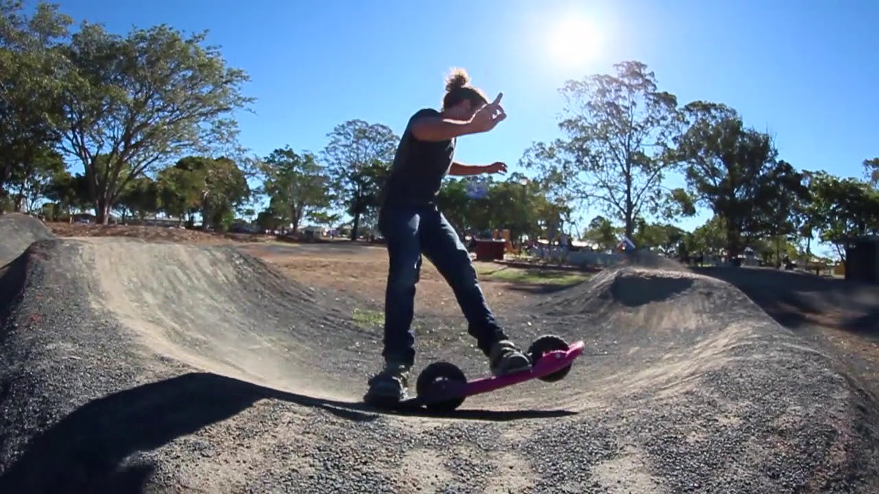 2 Wheel All Terrain Board on gravel, grass, sand, water and concrete!