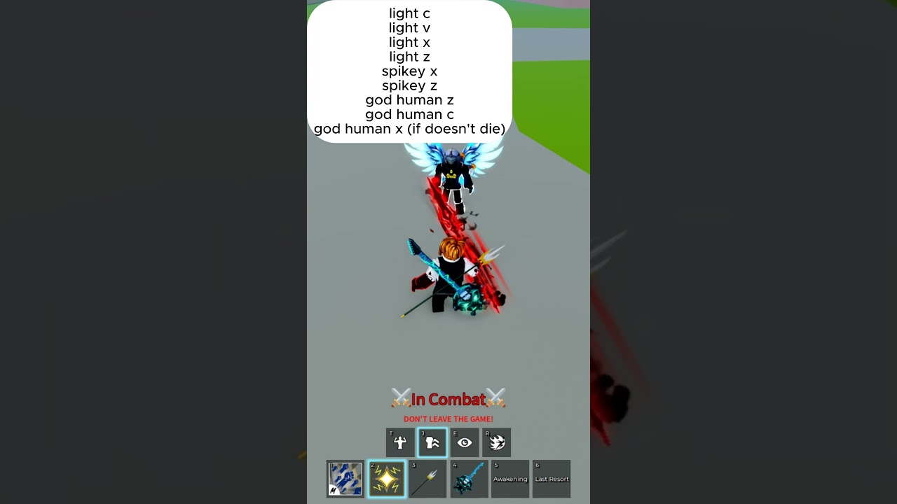 Light, god human, spikey trident combo  