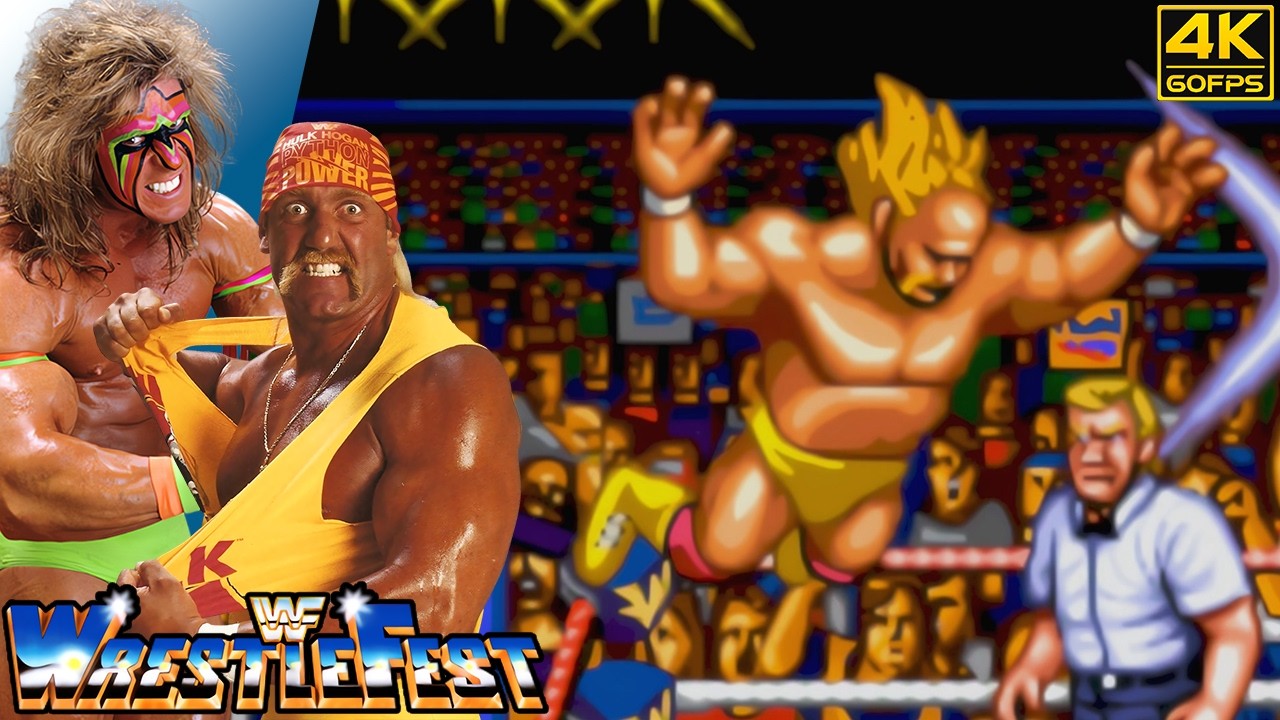 WWF WrestleFest - Hulk Hogan & The Ultimate Warrior (Arcade / 1991) 4K 60FPS
