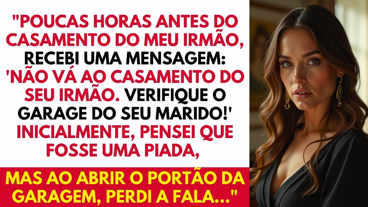 'Não vá ao casamento do seu irmão. Verifique o garage do seu marido!' Inicialmente...