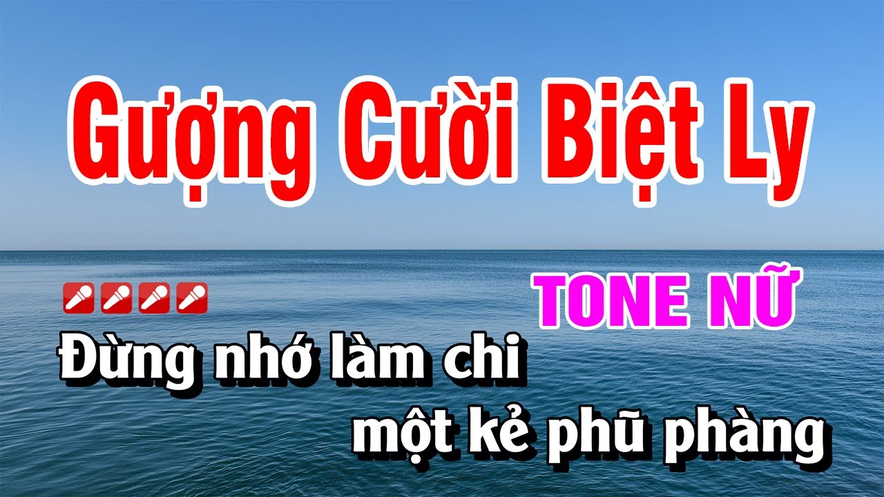 Karaoke Gượng Cười Biệt Ly Tone Nữ Nhạc Sống | Hoàng Luân