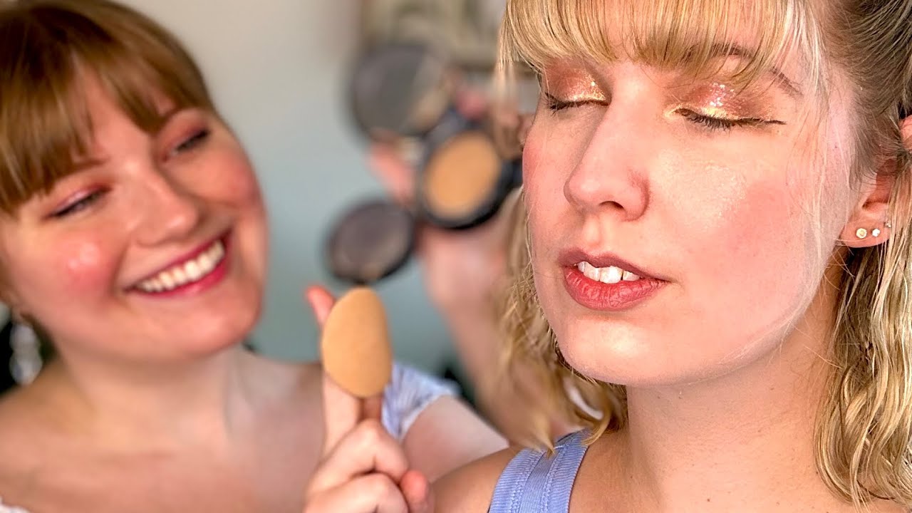 ASMR Summer Concert Makeup | Sparkly Eyeshadow, Lips, Brows, Foundation | Soft Spoken Sleep Aid