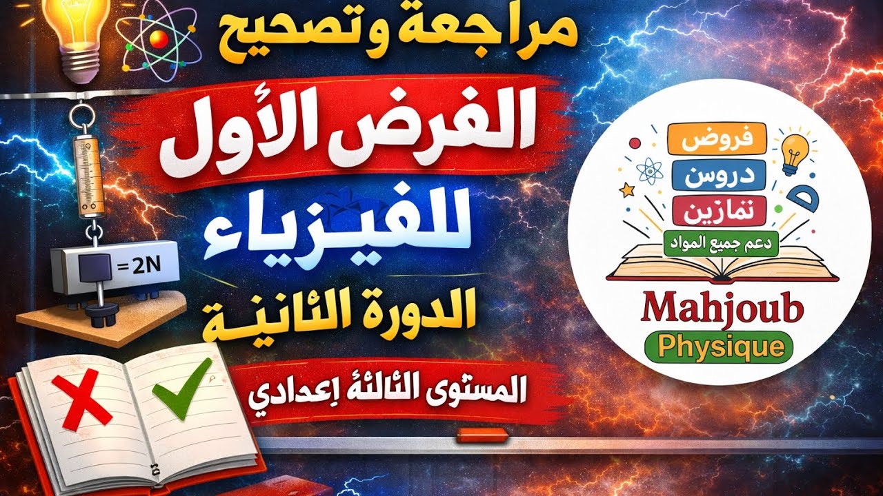 🚨 تصحيح الفرض الأول في الفيزياء | الدورة الثانية الثالثة إعدادي 🔥 شرح سهل ومضمون 20/20