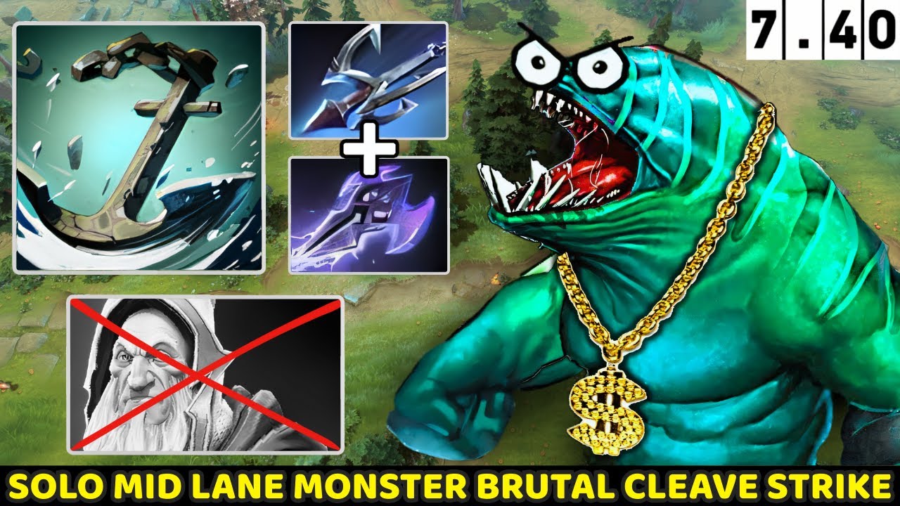 Tidehunter Solo Mid Lane Harpoon Build With Brutal Anchor Strike 7.40b Dota2