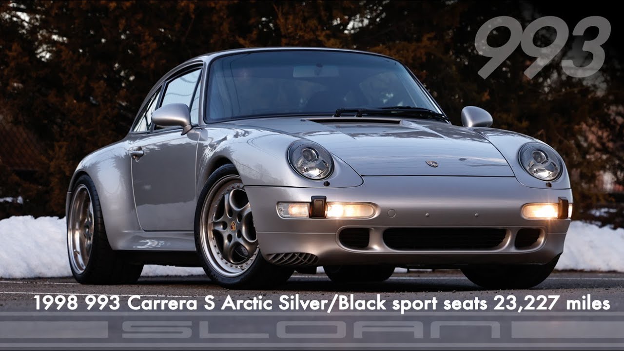 1998 993 Carrera S Arctic Silver/Black sport seats 23,227 miles
