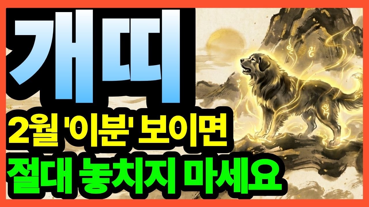 개띠 여러분, 2월 인간관계 최고의 달! 이분 곁에 두면 행복해집니다  82년생·70년생·58년생 #개띠 #개띠운세 #개띠귀인 #2026년운세
