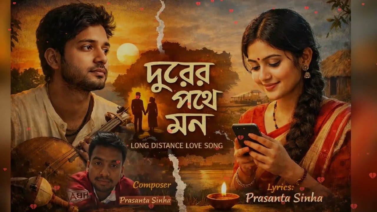 দূরের পথে মন | Bengali Folk Long Distance Love Song | Lyrics & Music: Prasanta Sinha