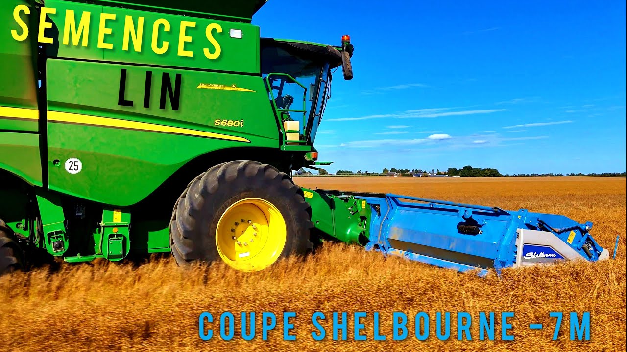 John Deere S680i | Récolte graine de LIN avec Antho
