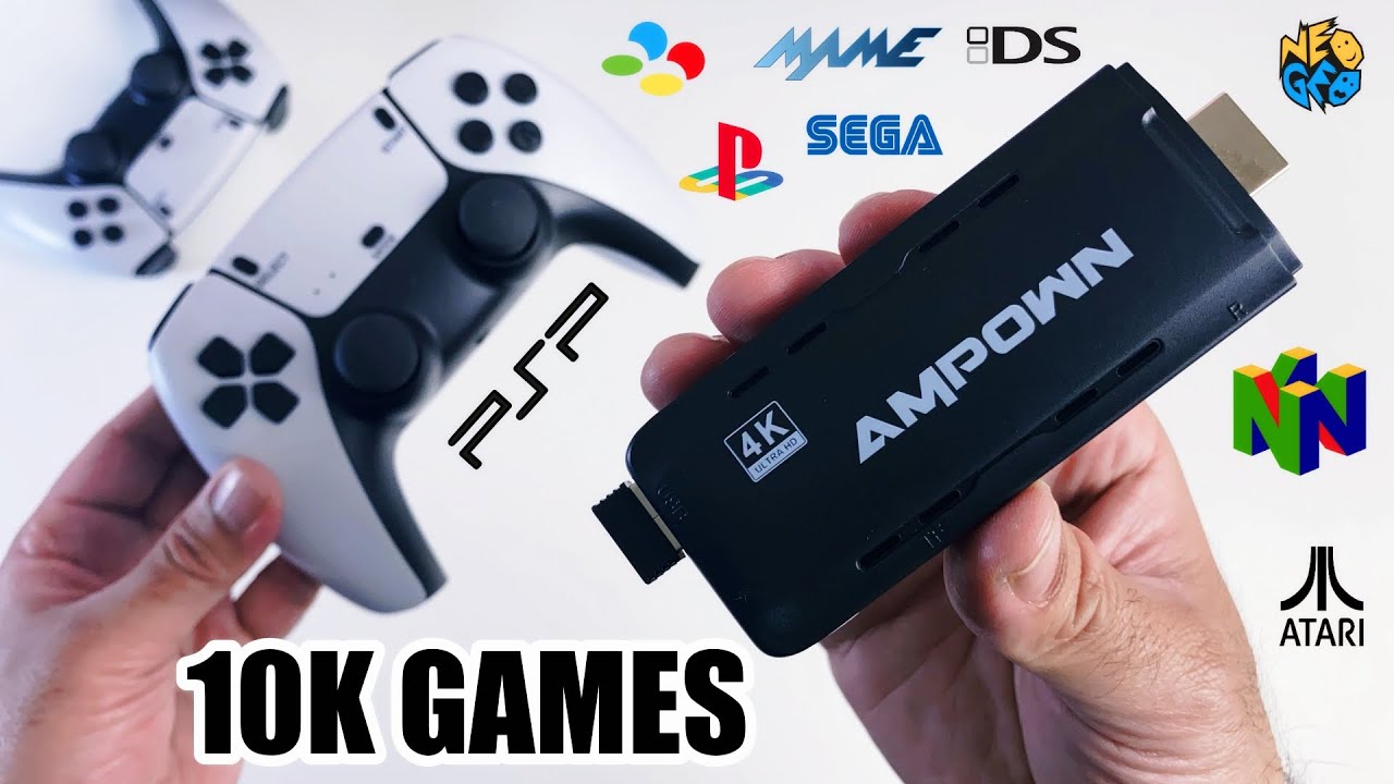 Игровая приставка U9 Retro TV Stick — 10K игр — Игровые контроллеры X2 в стиле PS5