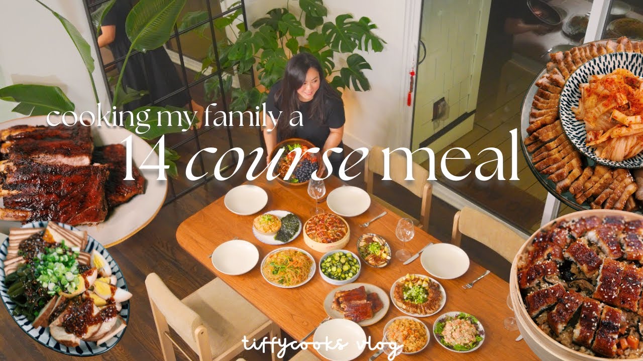 cooking a 14 course meal for my family 🍲 | soy glazed bbq ribs, mom's secret sticky rice