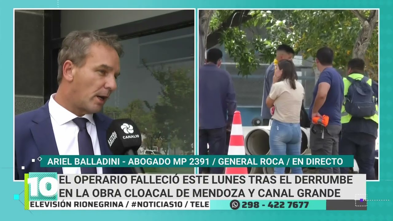Roca: muerte del operario en el obrador del Canal Grande