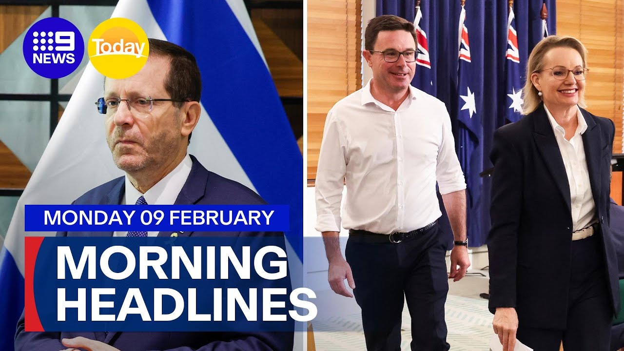 Israeli President to touch down in Sydney; Coalition reunites again | 9 News Australia
