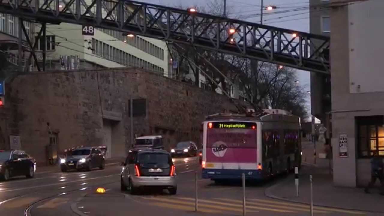 Zurich Trolleybuses 2012-03-10 and 2012-03-11 50fps