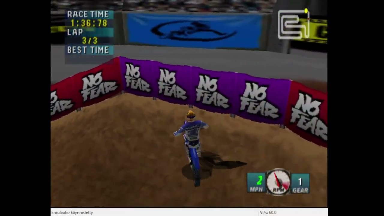 N64, NTSC, Emulated, Jeremy McGrath Supercross 2000, St. Louis, Time, 125cc, 2:25.02, 46.52