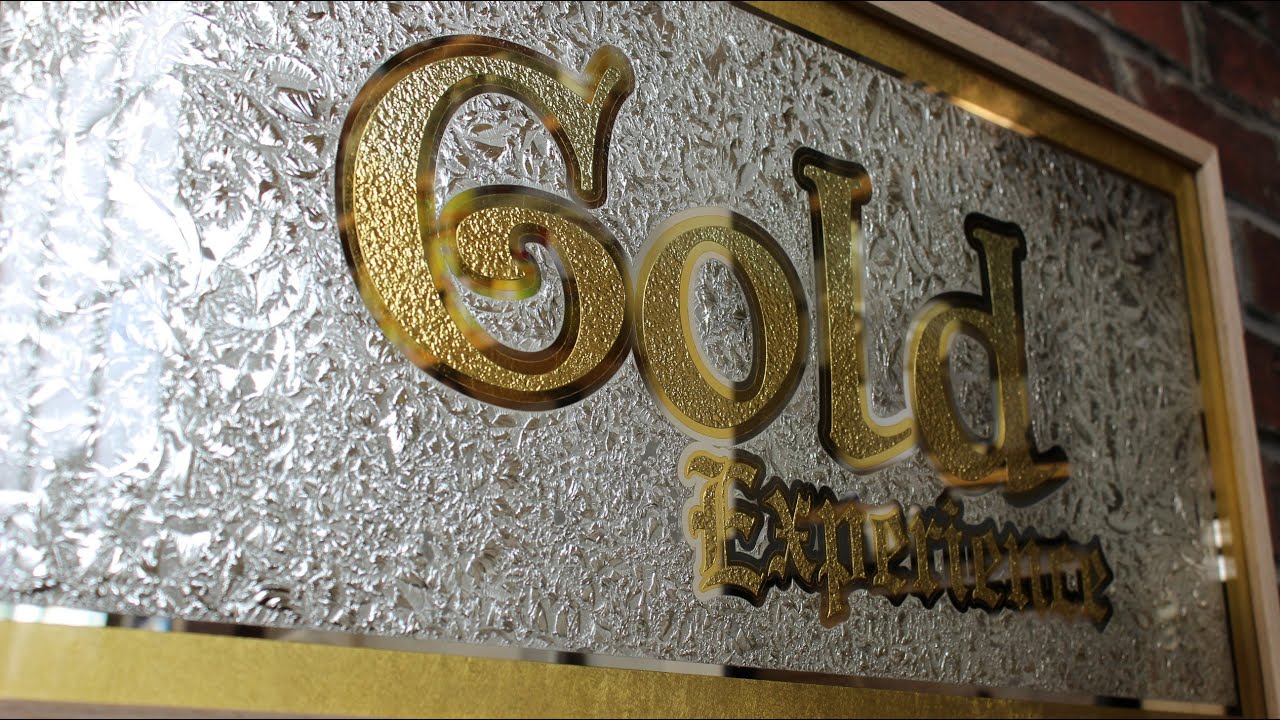 2 TONE GOLD MAKING GOLD LEAF GLASS SIGN - ART　(ASMR)