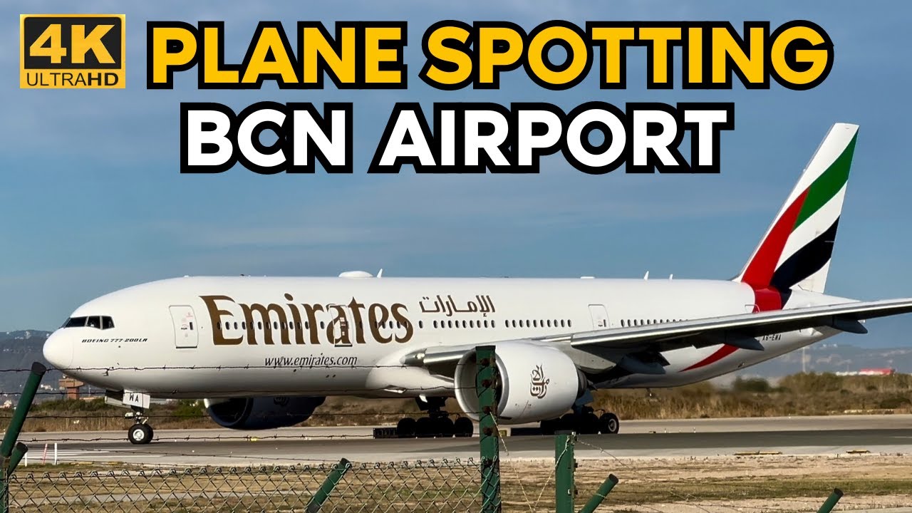 [4K] Plane Spotting at Barcelona Airport Departures & Arrivals