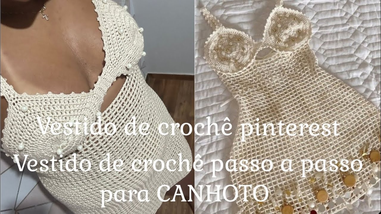 Vestido de crochê pinterest/Vestido em crochê passo a passo para CANHOTO#crochet#denisecastro#croche