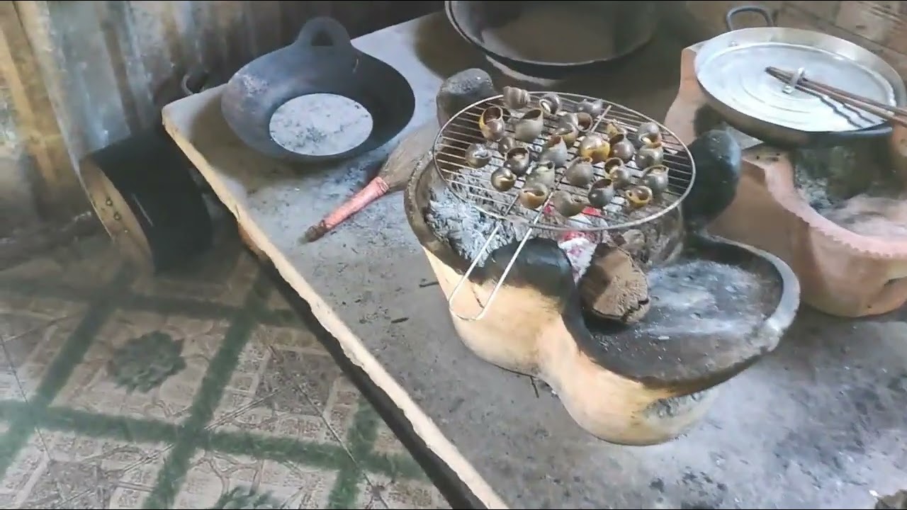 🛑 Nướng ốc cho 2cục vàng của nhà mình ăn nè cả nhà ơi 