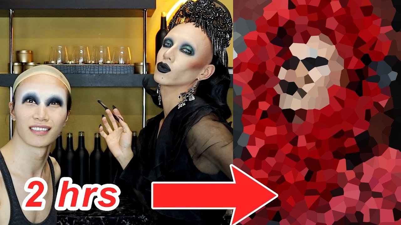 Dragula's Vander Von Odd transforms me during Drag Con!