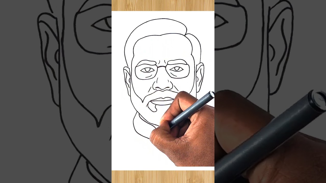 Modi drawing - Modi ji drawing - PM Modi drawing - How to draw Narendra Modi #shorts #modi #drawing