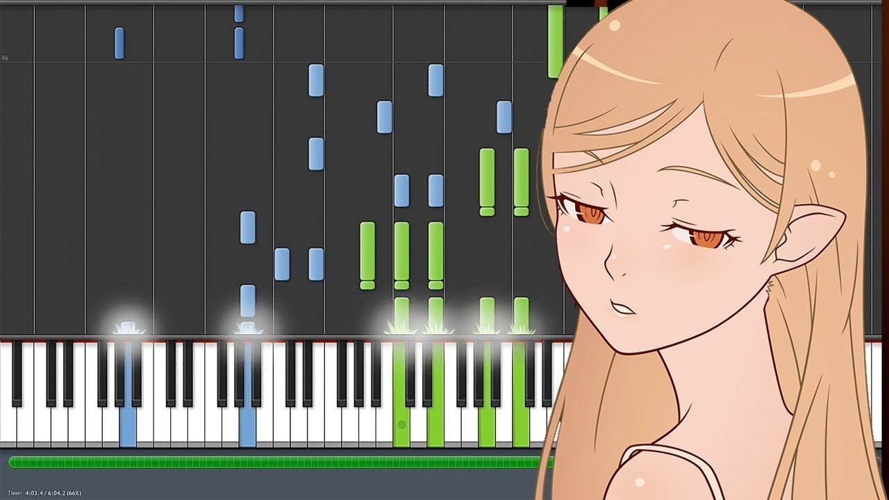 étoile et toi (édition le blanc) - Kizumonogatari III Reiketsu-Hen [傷物語 (Ⅲ冷血篇)] ED (Piano Synthesia)