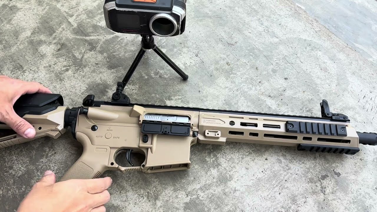 ปืนเจลไฟฟ้า F4 สีทรายตัวจบ #ปืนของเล่น #airsoft #airsoftcqb #bbgun #ปืนอัดลม #airsoftgun #pewgun 