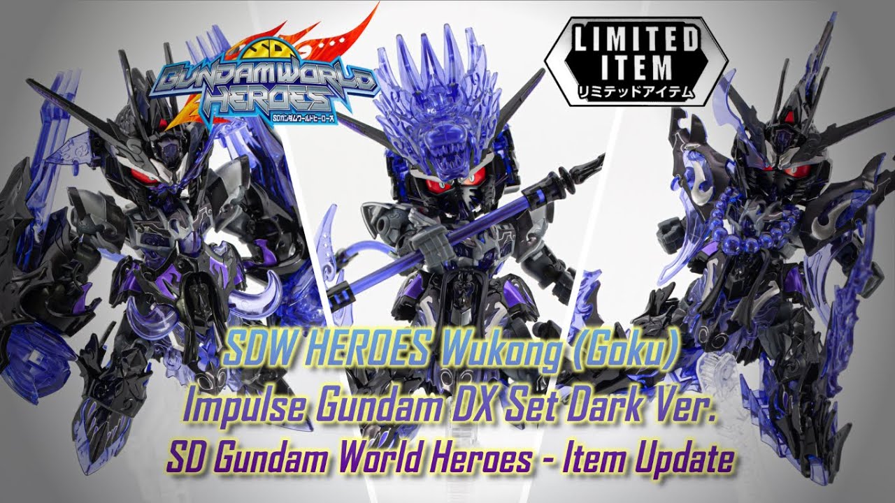 SDW HEROES Wukong (Goku) Impulse Gundam DX Set Dark Ver. | SD Gundam World Heroes - Item Update