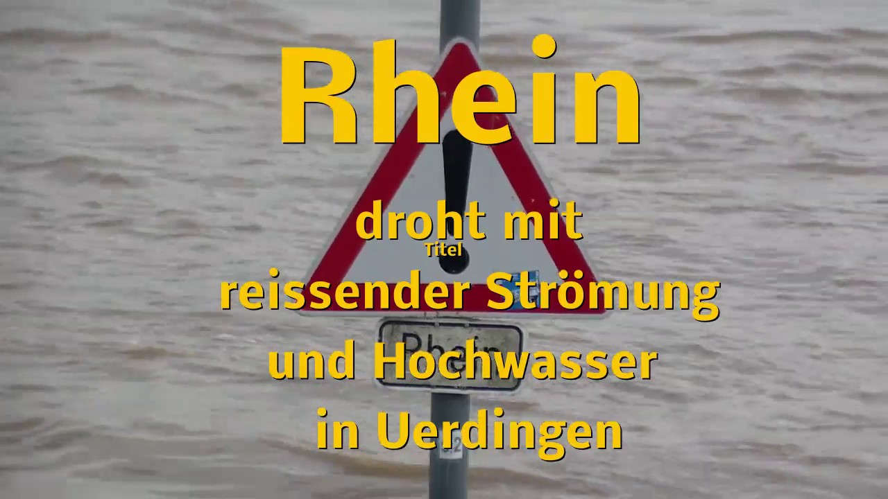 Rhein droht mit reissender Strömung und Hochwasser in Uerdingen 2020