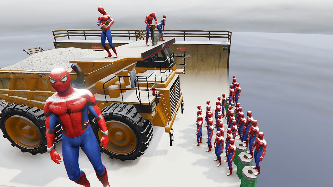 GTA 5 Snow Water Ragdolls SPIDERMAN Funny Epic (Euphoria Physics, Ragdolls, Fails, Funny Moments)