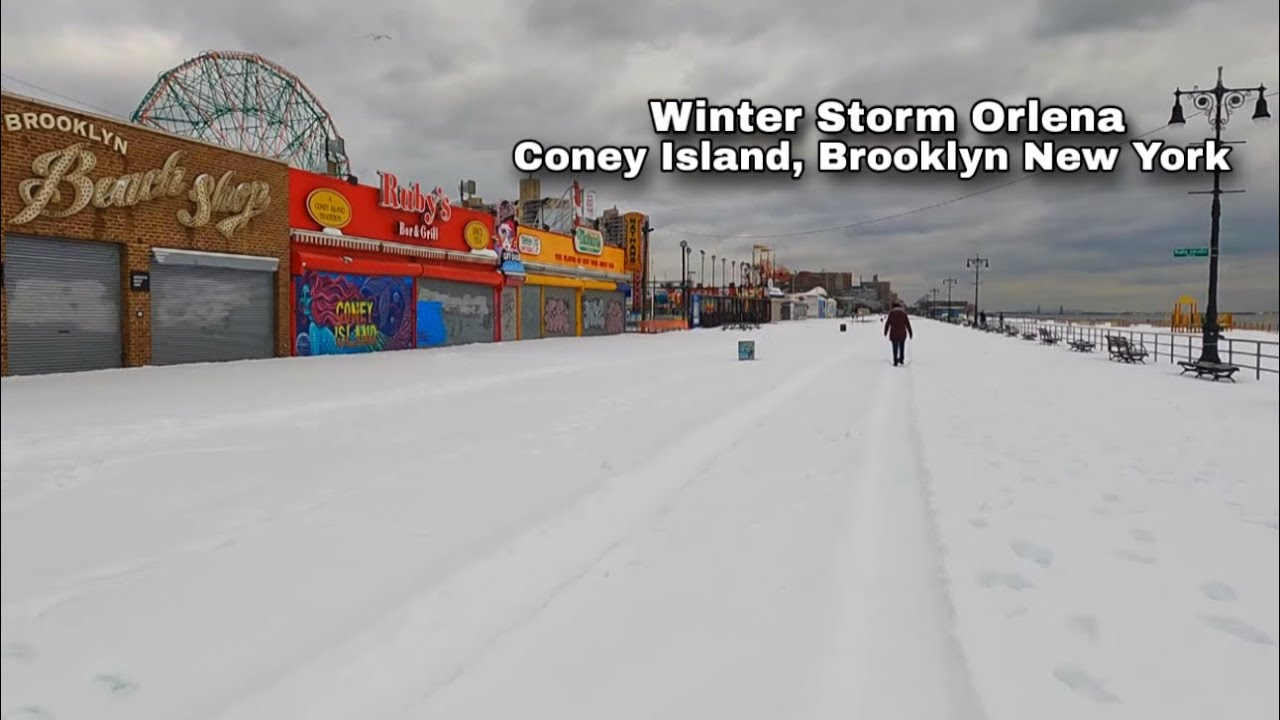 Walking Coney Island After  Massive Snowstorm (Winter Storm Orlena 2021)