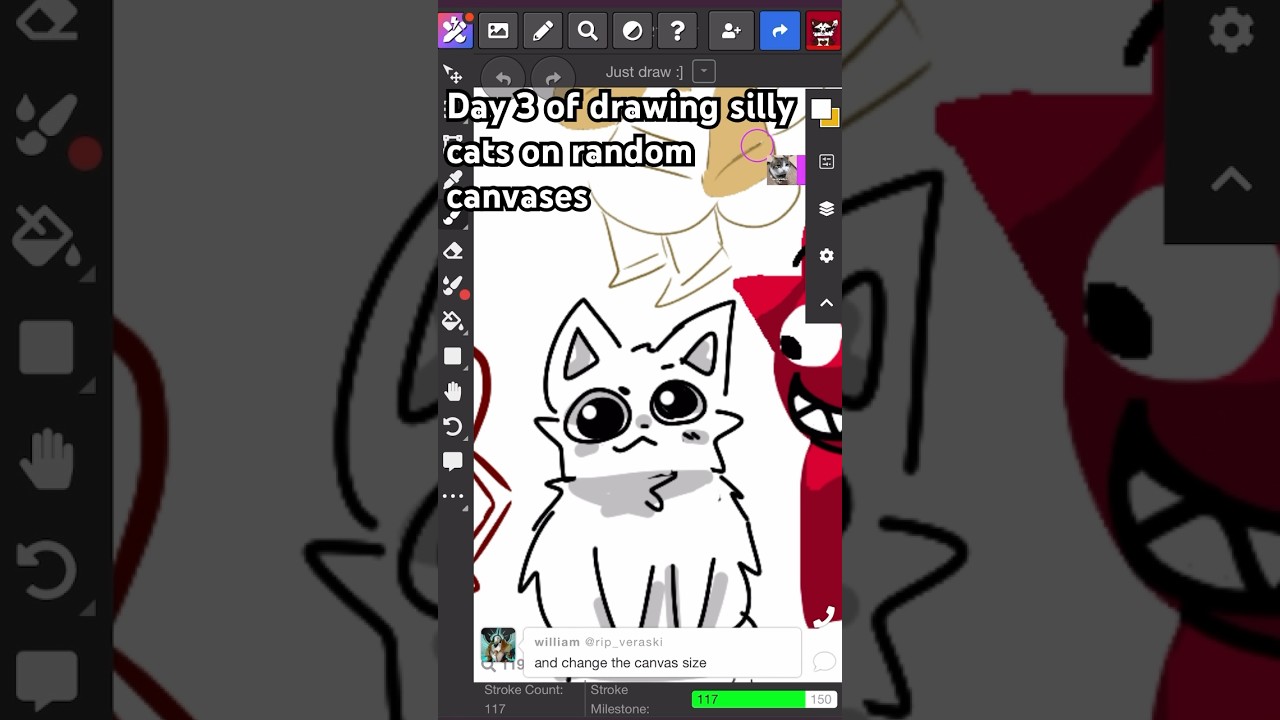 Drawing silly cats on magma day 3 #art #digitalart #catdrawing #artist #magma #artdrawing