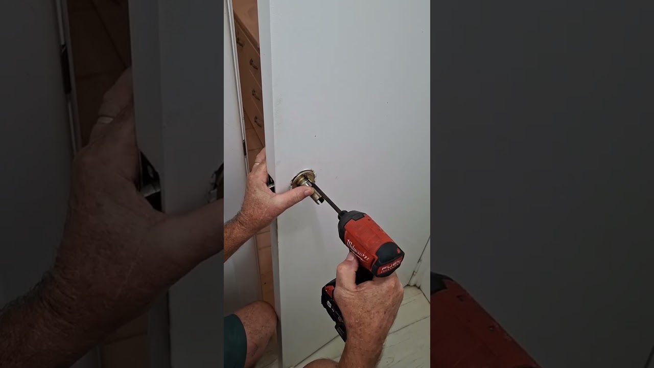 Change a door handle set to privacy set. Bob's your Uncle, but I'm Ian. 