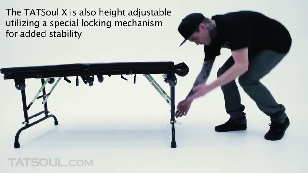 TATSoul X Portable Tattoo Table Highlight — Available at PainfulPleasures.com