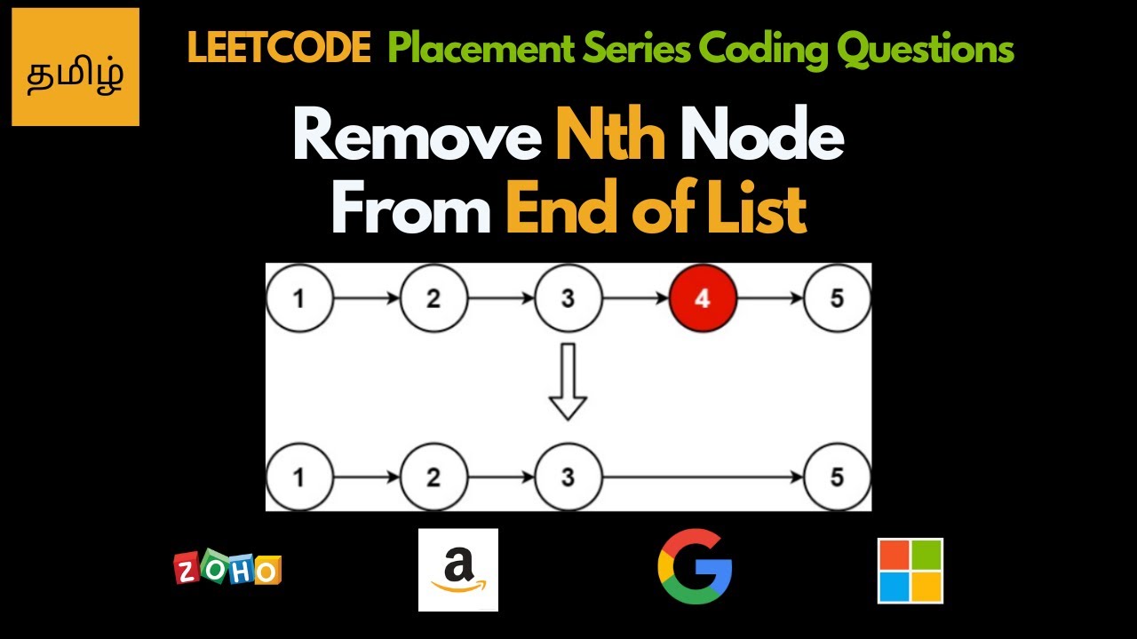Remove Nth Node from End of List - Linked List- Tamil -  Leetcode 19