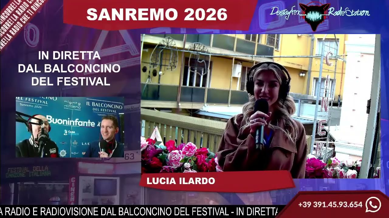 Dal Balconcino del Festiva Lucia Ilardo in diretta Radio e Radiovisione