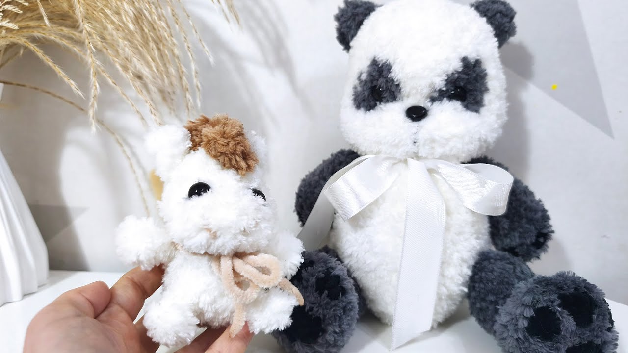 Вязаные игрушки, Панда и мини-лошадка, из пряжи Wolans Fox. Мастер класс на канале!