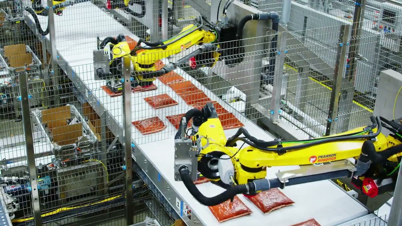 Robotic Case Packing for Bags of Tomato Sauce by Pearson Packaging Systems