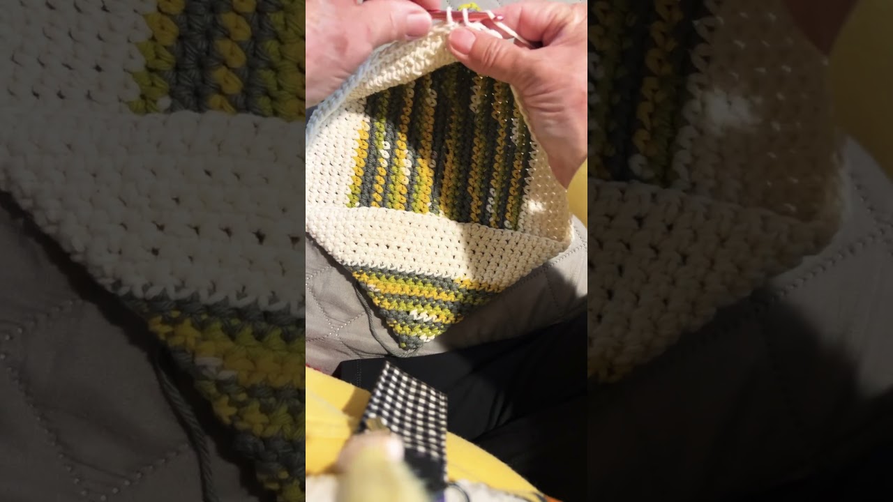Left handed crochet. A double thickness potholder