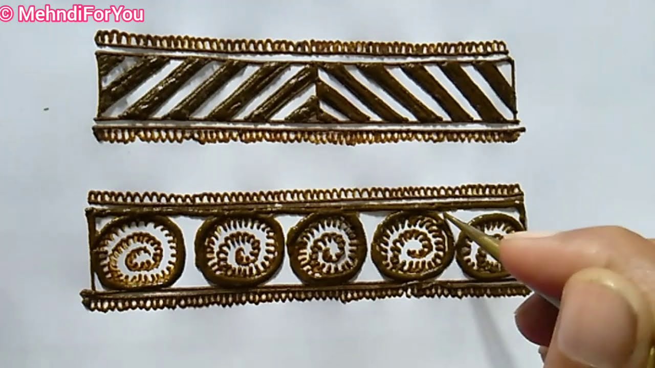 Simple intricate lace mehndi designs || intricate border heena design