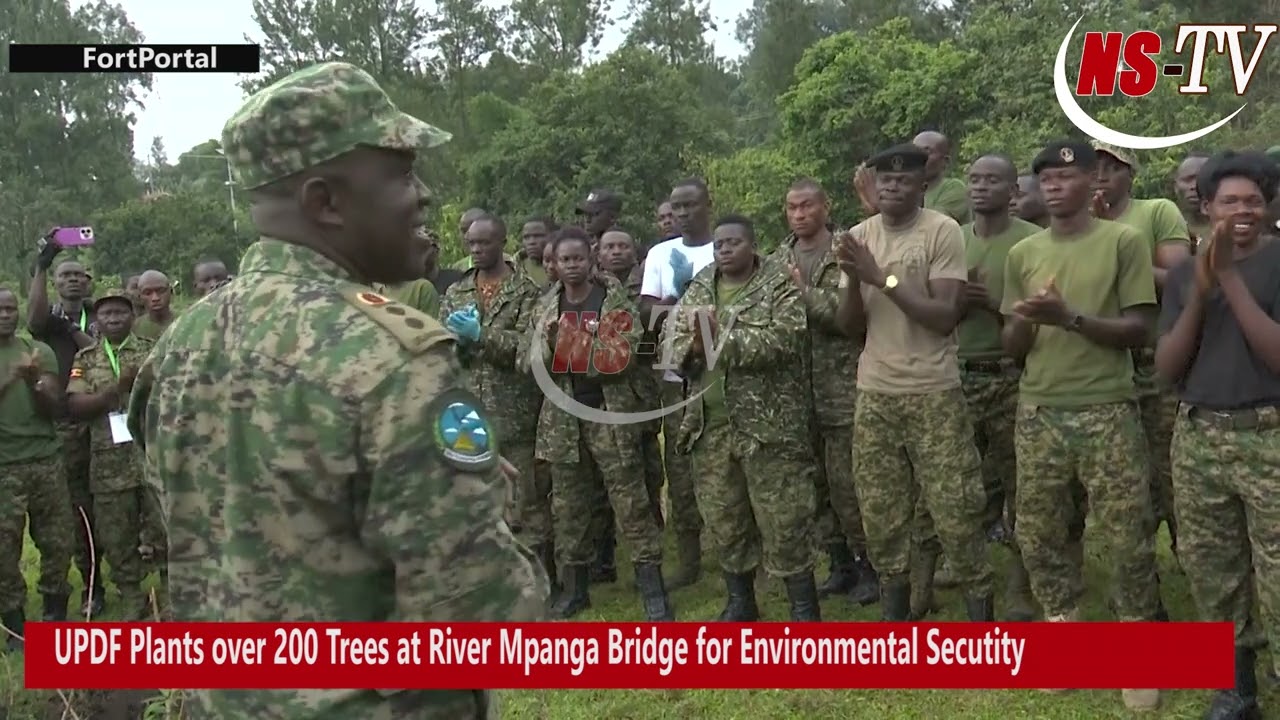 UPDF Plants over 200 Trees at River Mpanga Bridge for Environmental Security