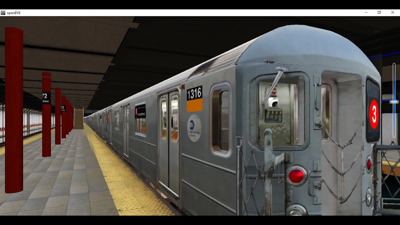 openBVE 4K: uptown R62 (3) Shuttle bypassing 50th Street
